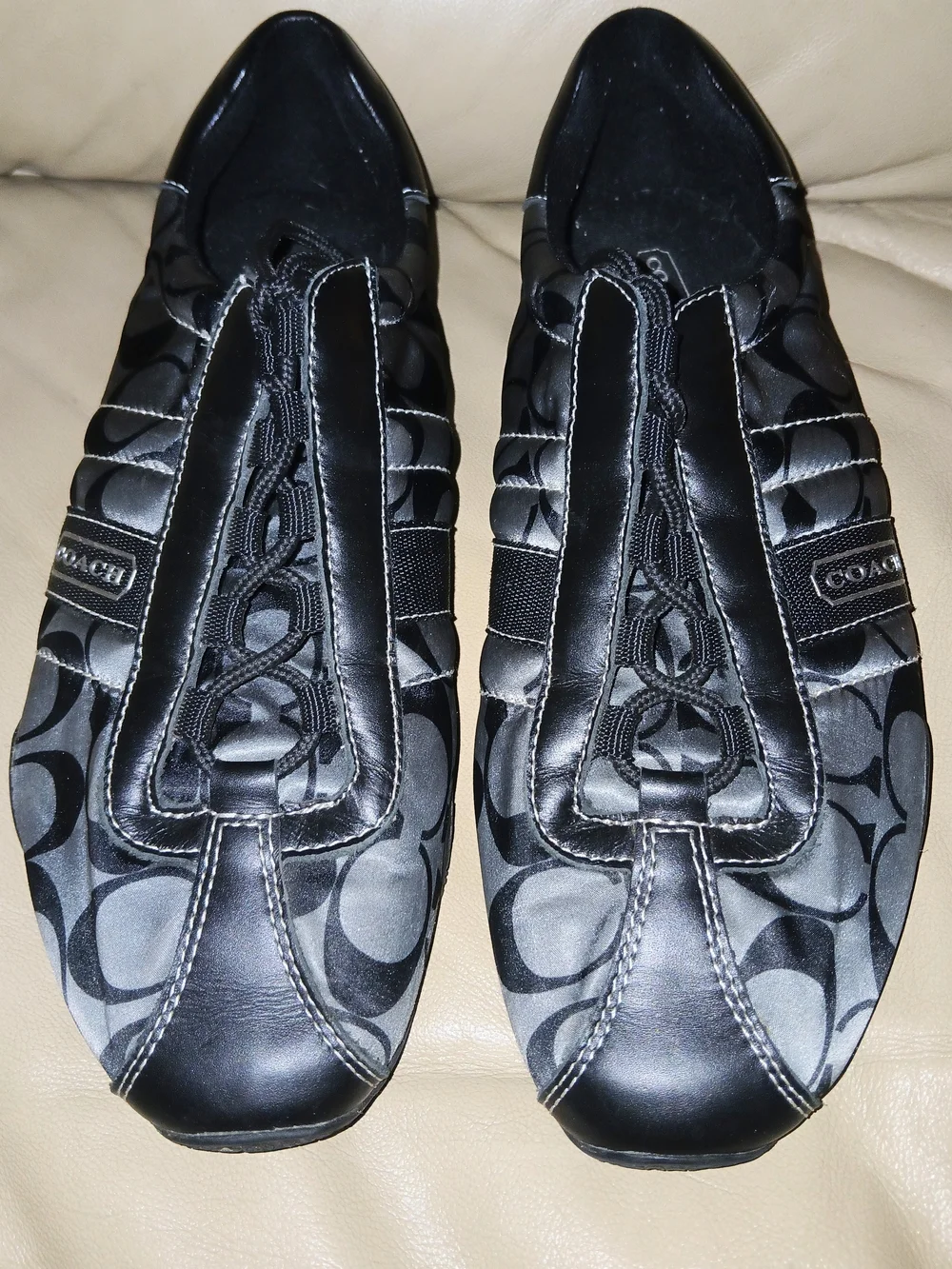 COACH Women’s Black Signature Slip-On Sneakers Size 9